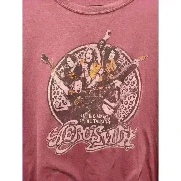 Aerosmith Top Size 2 By The Vinyl Icons Graphic Tee Let The Music Do The Talking - Picture 2 of 4